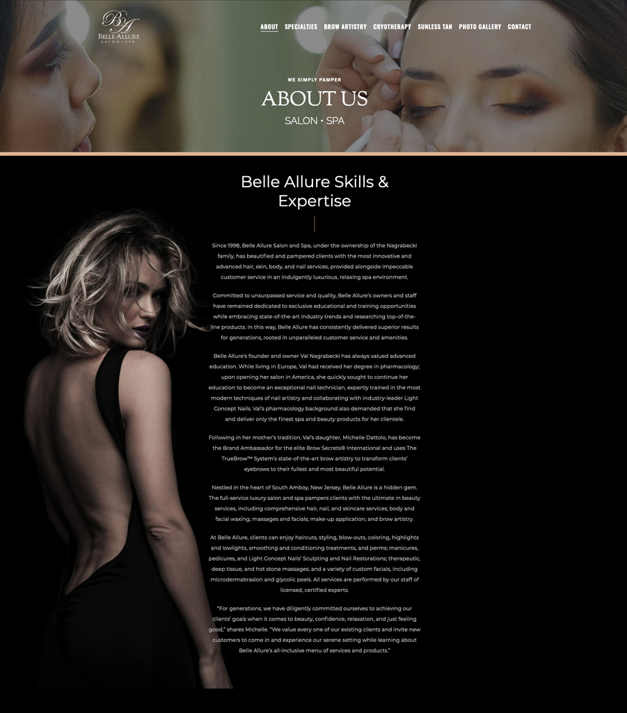 Belle Allure Salon and Spa Web Design