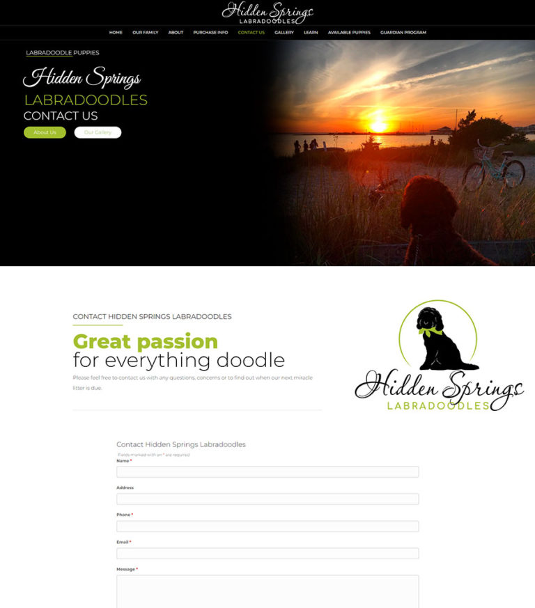 New Jersey Multimedia • Hidden Springs Labradoodles • Website Design
